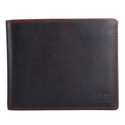 RFID Blocking Bifold Genuine Leather Wallet For Men With Coin Pocket And ID Window | Dark Brown